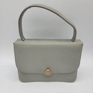 Vintage Palizzio Faux Leather‎ Gray Purse Handbag Original Mirror with Logo